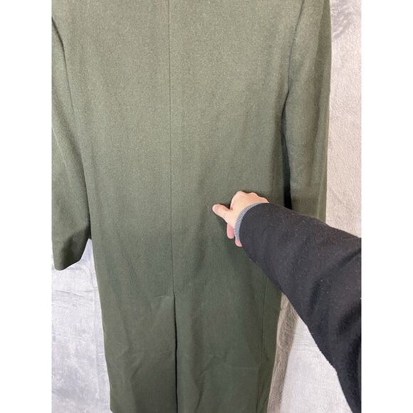 Vintage Bill Blass Signature Size 4 Green Heavy Coat Velvet Collar Gold Buttons - Picture 10 of 16